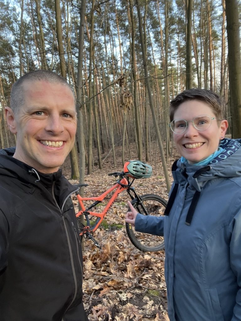 Luke and Juliane at the Wildau MTB Trails area.